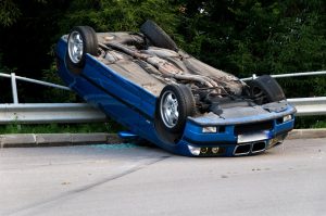 flipped over car accident