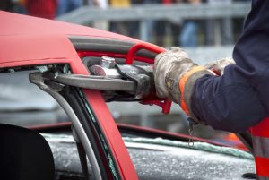 firefighter cutting car