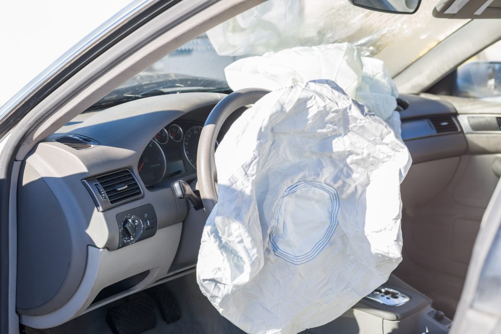 airbags deployed in a hit and run accident
